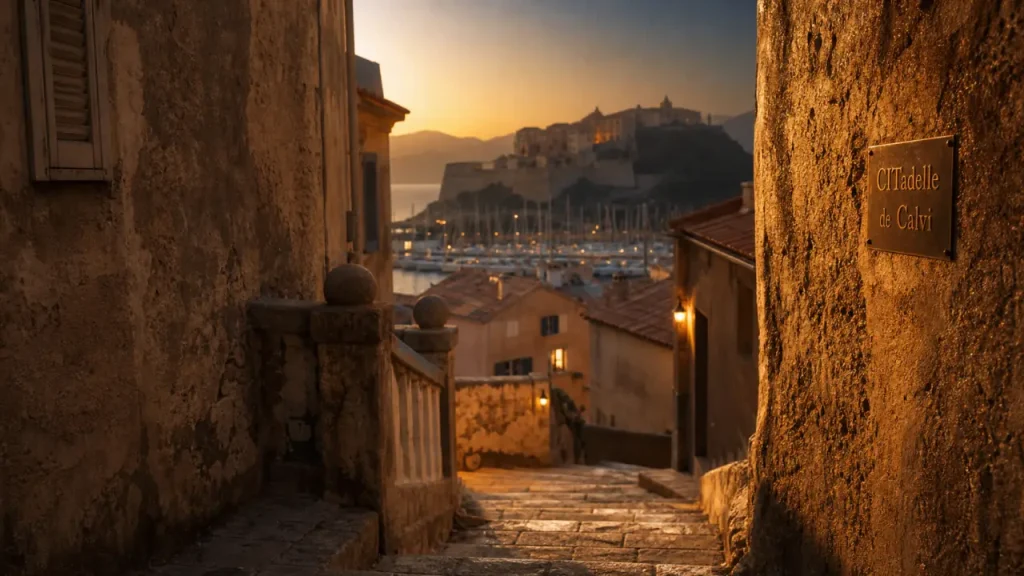 Chateau en Corse a visiter : Citadelle de Calvi, vieille ville, ruelle, remparts