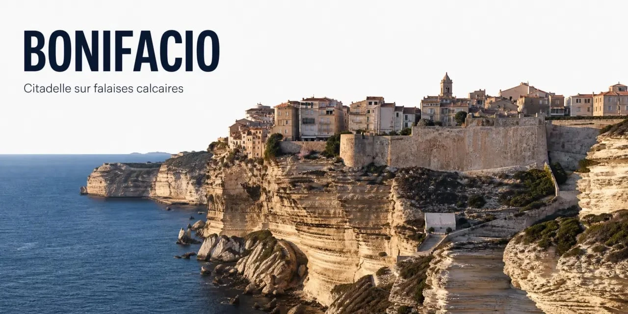 Château en Corse à visiter : citadelle de Bonifacio sur falaises calcaires