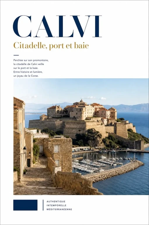 Château en Corse à visiter : citadelle de Calvi dominant la baie au coucher du soleil