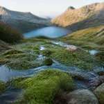 Pozzines en Corse : mares d’eau sur sentier de montagne