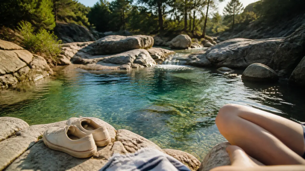 Rivière solenzara : vasque turquoise entre rochers et pins