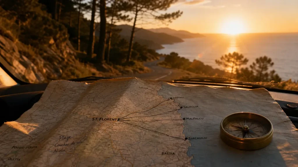 Traverser la Corse : carte routière et itinéraire vers la côte