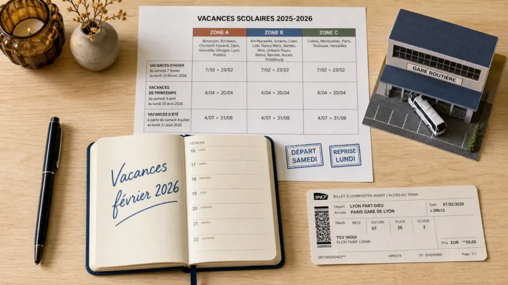 Vacances fevrier 2026 : dates zones A B C et Corse