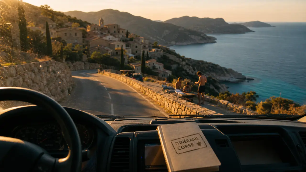 Visiter corse une semaine : route corniche vers crique turquoise