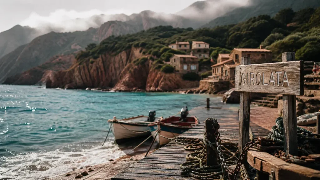 Visiter girolata corse : ponton et baie