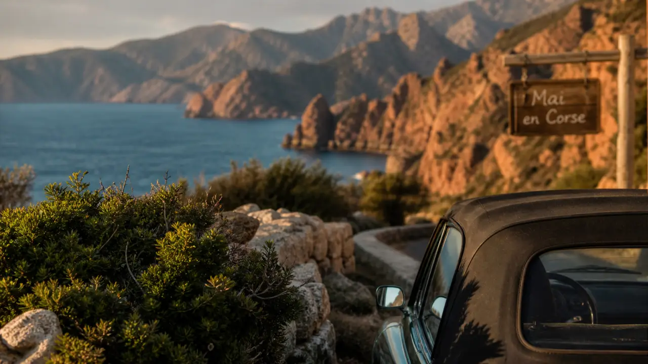 Visiter la Corse au mois de mai : route côtière et criques calmes, maquis fleuri