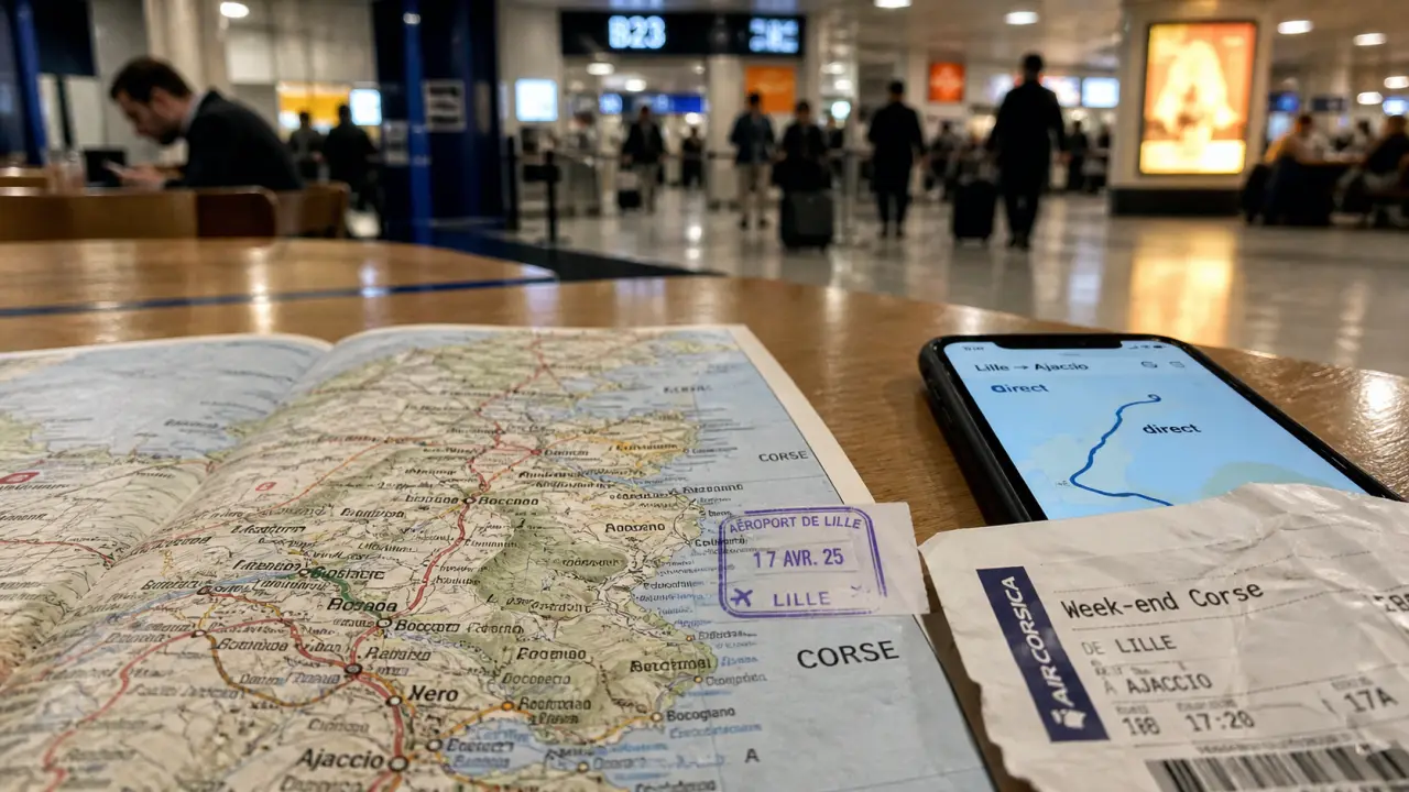 Week end en corse au depart de lille : carte et billets d’aéroport
