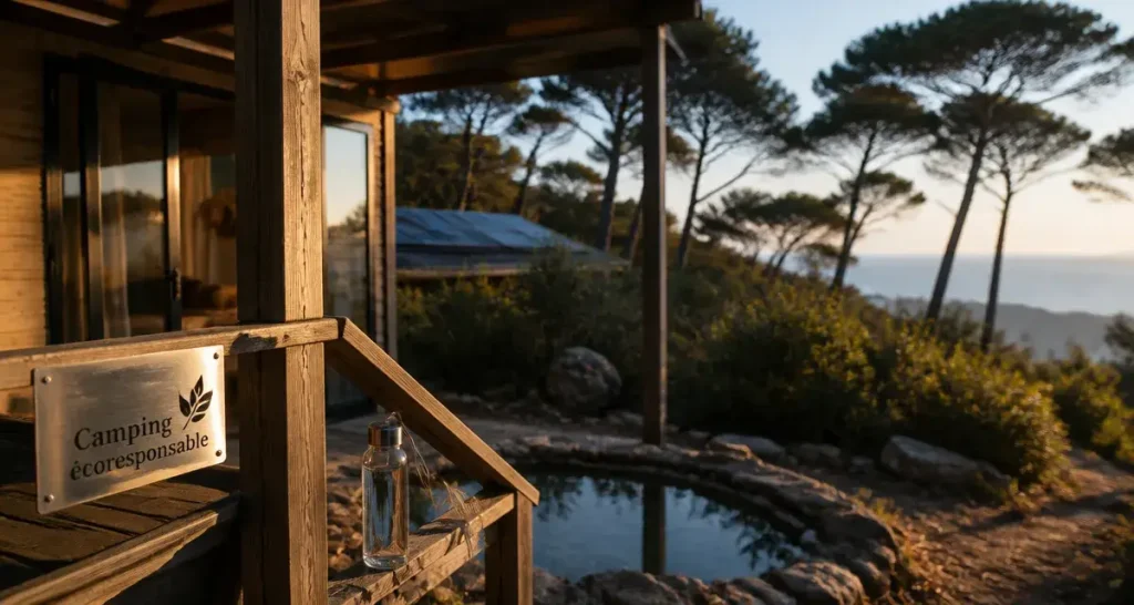 Camping ecologique corse : hebergement durable en bois et panneaux solaires