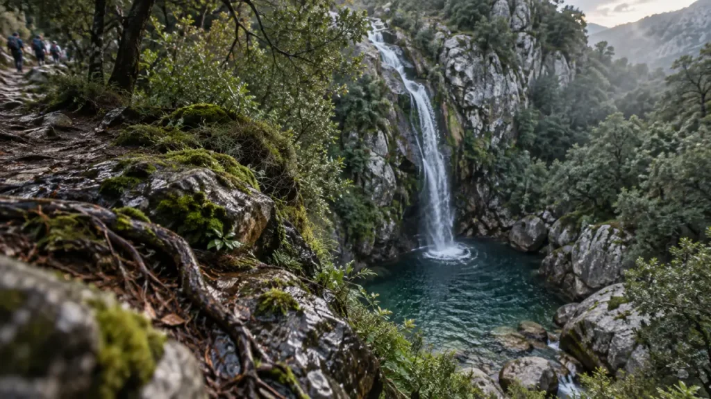 Cascade Ajaccio près de Cauro, eaux claires et maquis