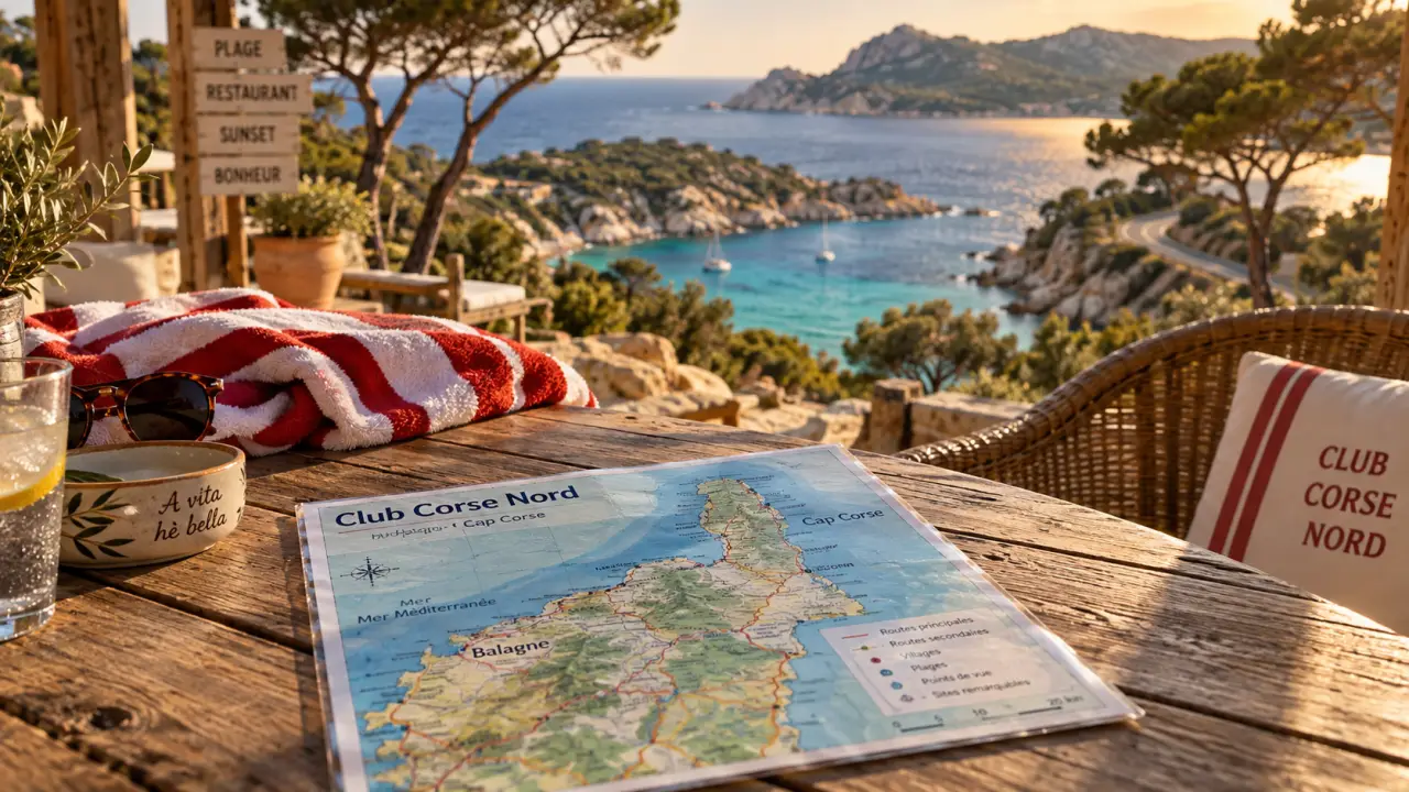 club vacances corse du nord : carte du secteur et bord de mer en Haute-Corse