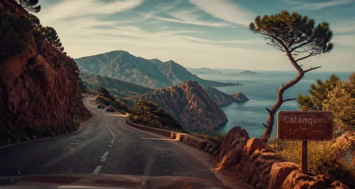 Endroit a visiter en corse : Calanques de Piana, route et falaises