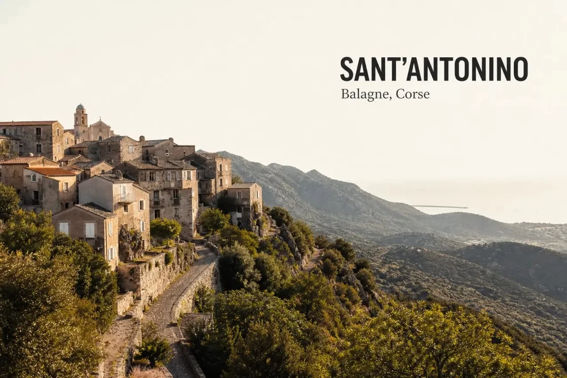 Sant Antonino Corse itinéraire vers le village perché de Balagne, ruelles en pierre et panorama sur la mer