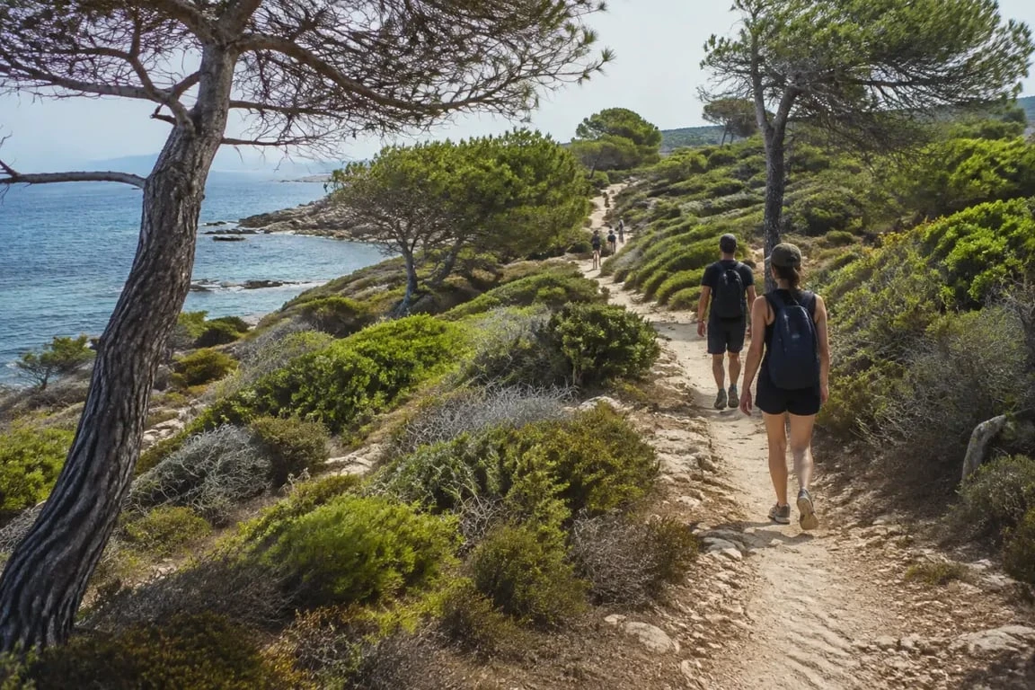 Plage d'argent corse itinéraire à pied depuis Tradicetto sur sentier naturel