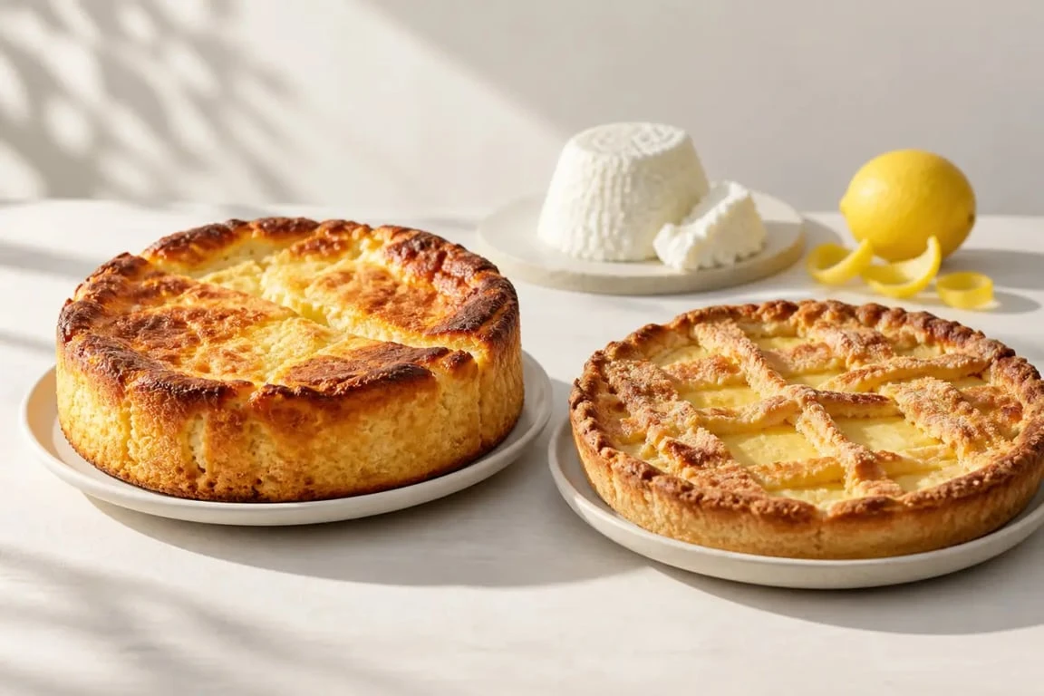 Desserts corses : fiadone sans pâte et ambrucciata au brocciu et au citron