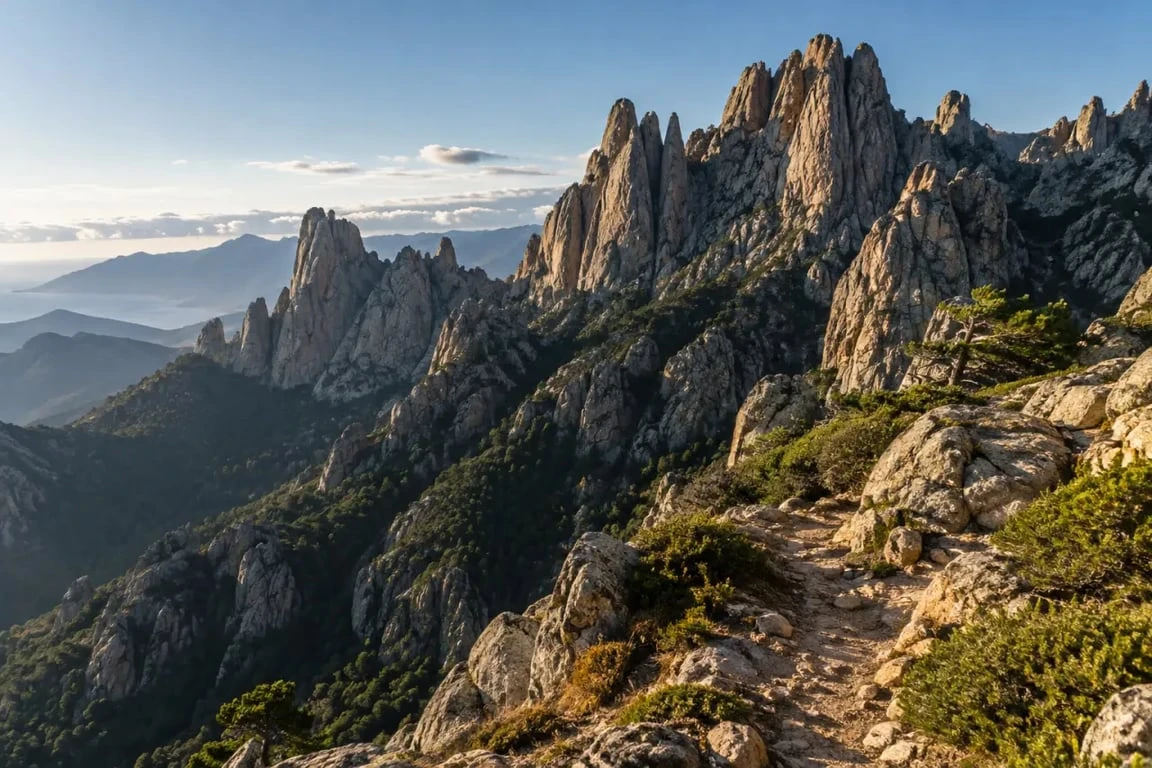 GR20 paysages : aiguilles de Bavella et tours granitiques
