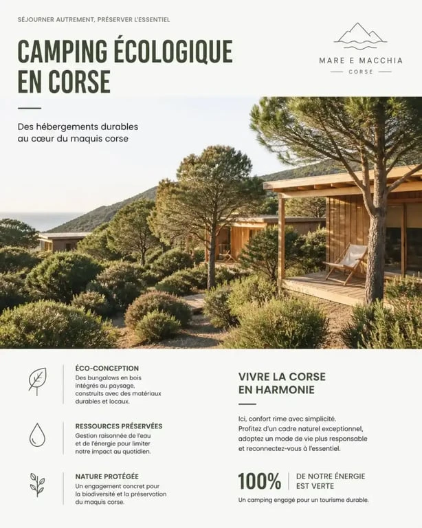 Camping écologique en Corse dans un environnement naturel préservé