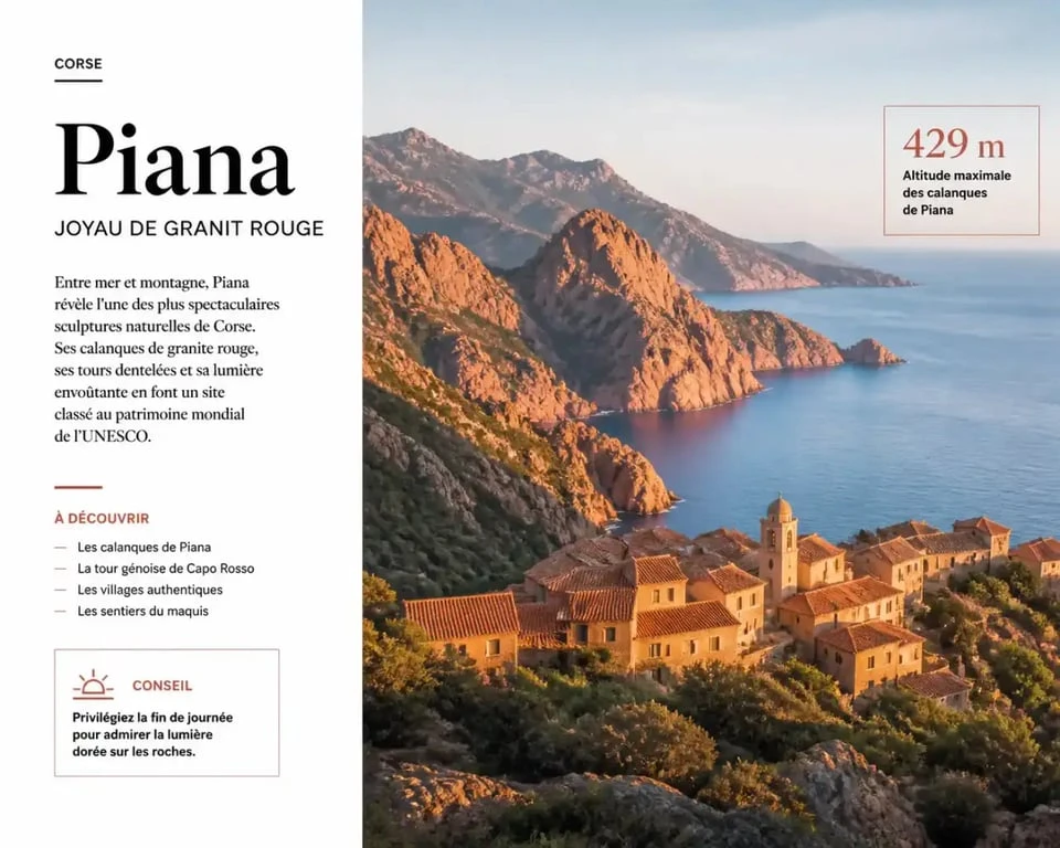 Village corse de Piana face aux calanques et au golfe de Porto