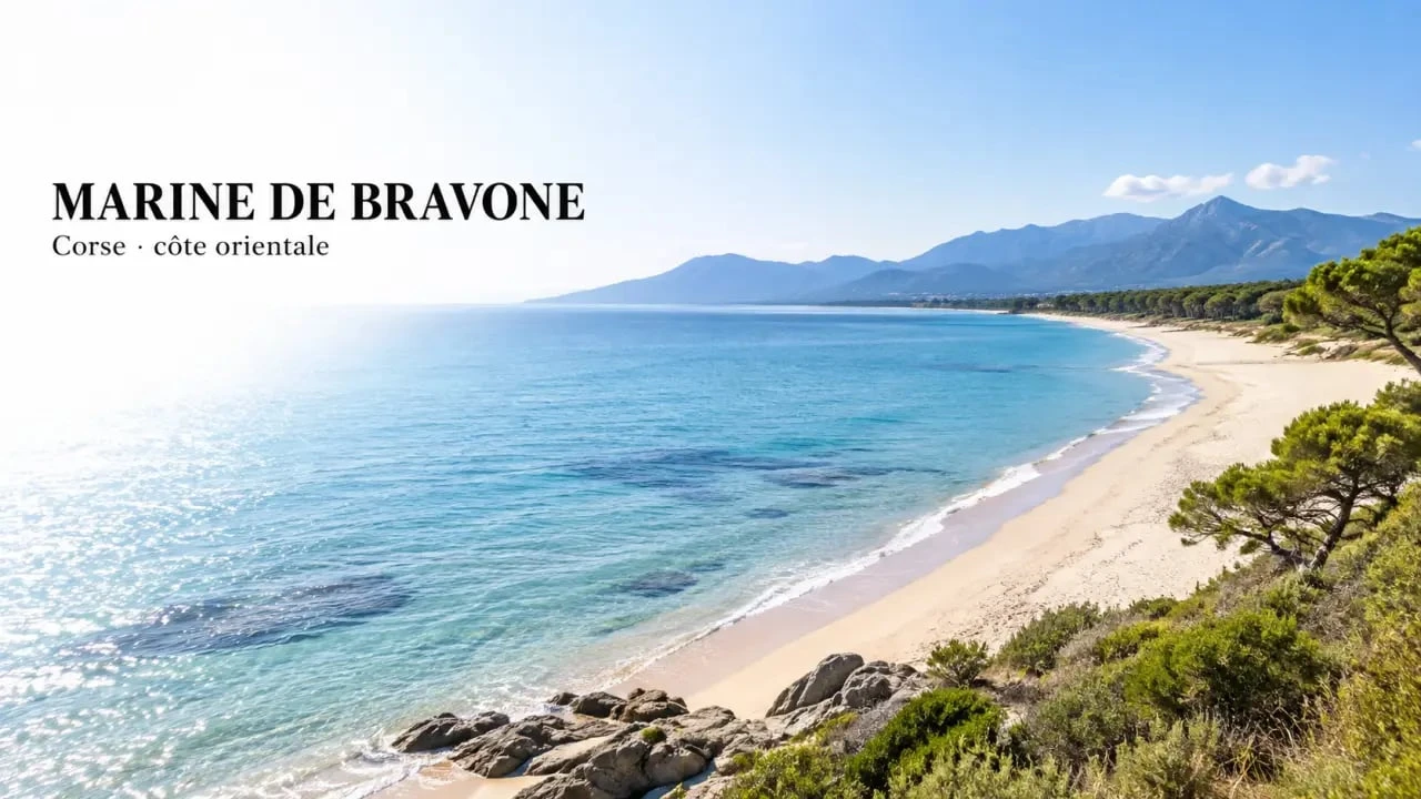 Marine de Bravone en Corse sur la côte orientale