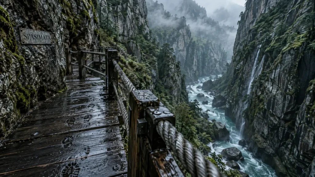 GR20 paysages : passerelle de Spasimata, gorges de la Muvrella