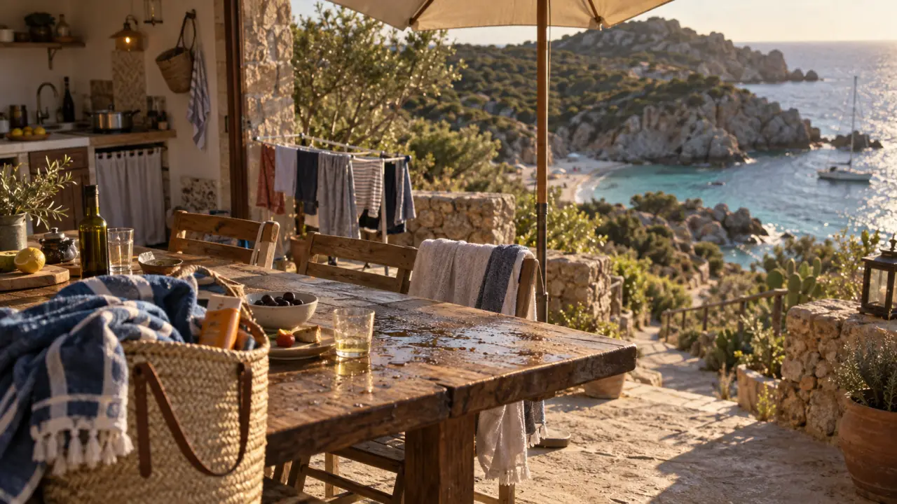 Location corse village vacances : terrasse avec vue mer et montagne