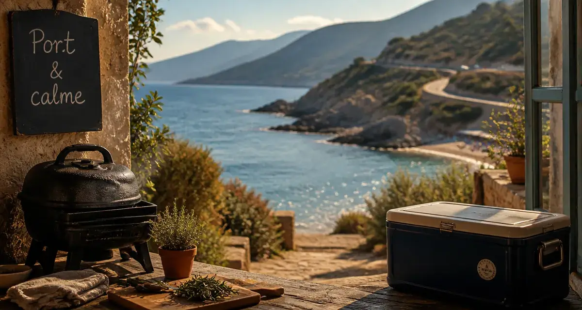 Maison de vacances corse avec terrasse, port et vue mer