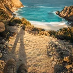 Plage d’argent Corse itinéraire : sentier à pied depuis Tradicetto vers la crique