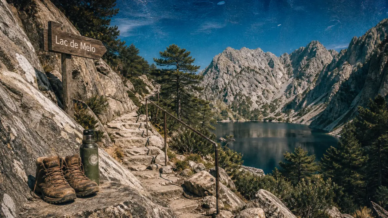 Randonnée lac melo corse : sentier raide vers le lac de Melo