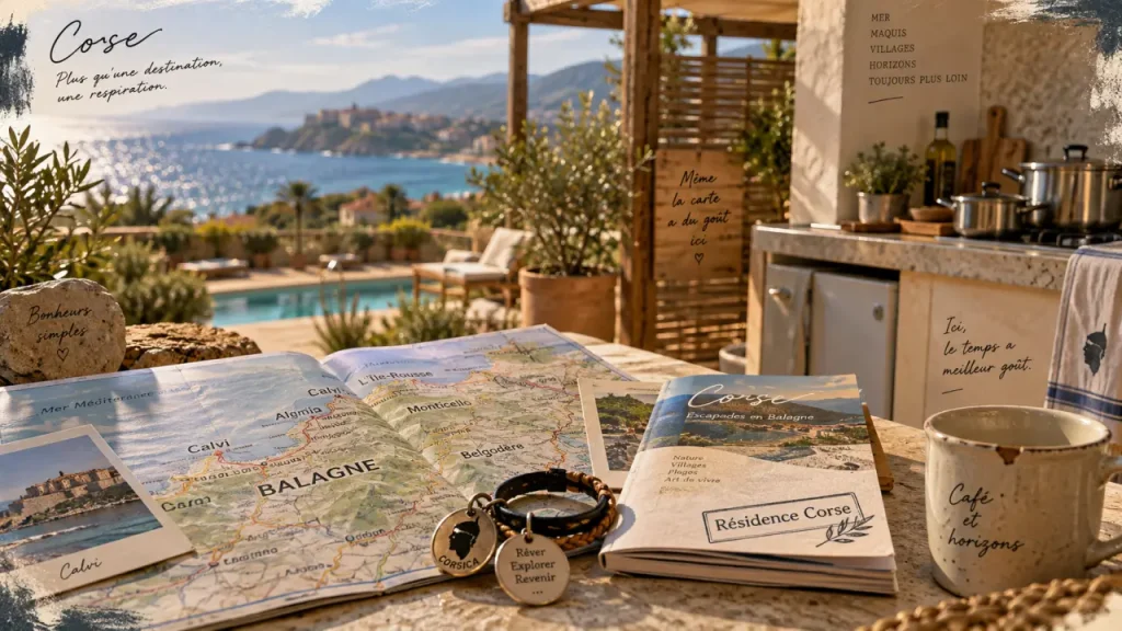 Residence vacances corse en Balagne : carte et accès faciles, courts trajets