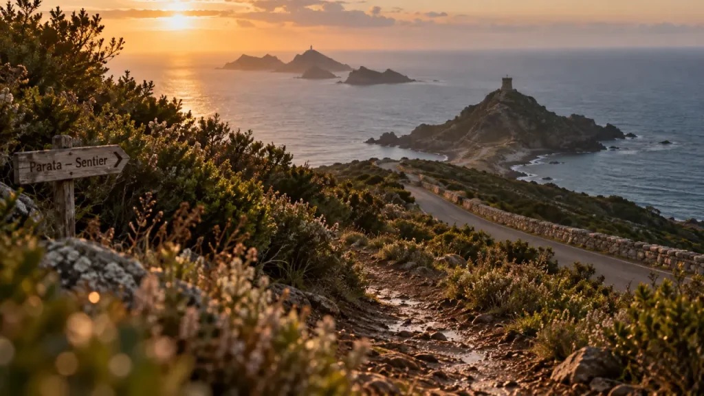 Vacances de la toussaint corse : sentier Parata dans le maquis d’automne vers la mer
