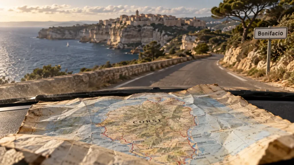 Ville a visiter en corse : route vers Bonifacio