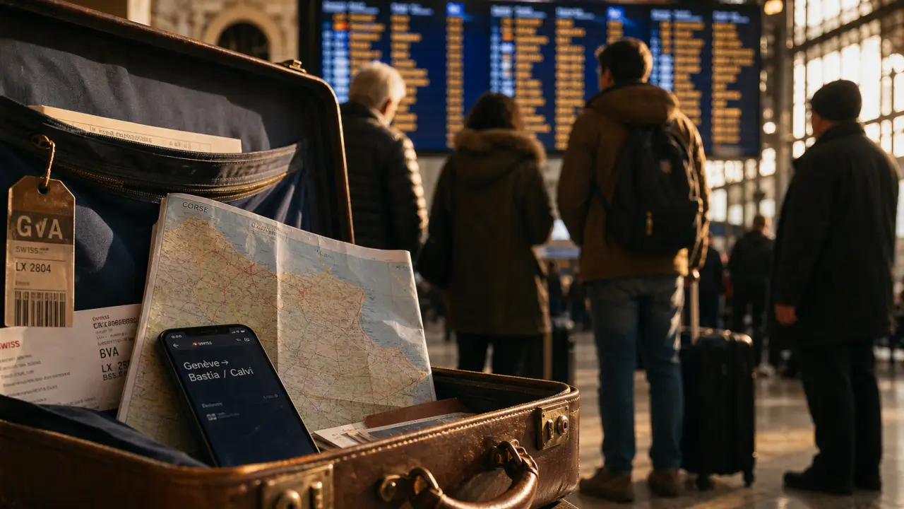 Voyage en corse depuis la suisse : billets, valise et correspondance pour vol ou ferry