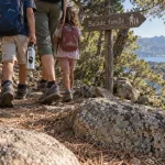 Corse randonnée famille : sentier ombragé au bord de mer