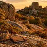Cucuruzzu corse randonnée : sentier vers le casteddu au golden hour