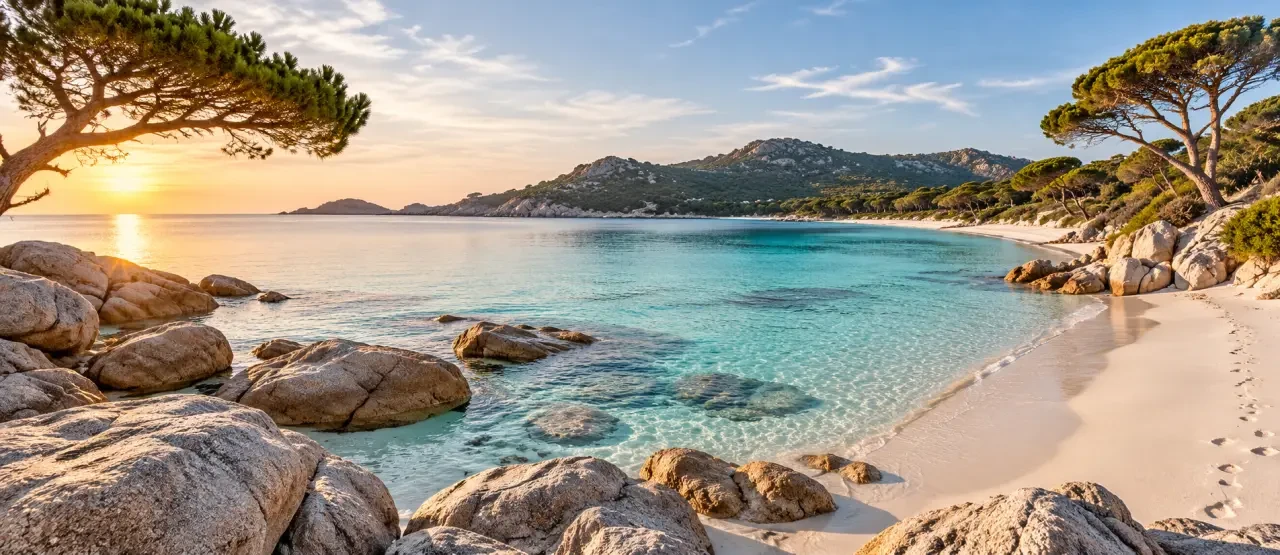 Plage de Palombaggia dans le sud de la Corse