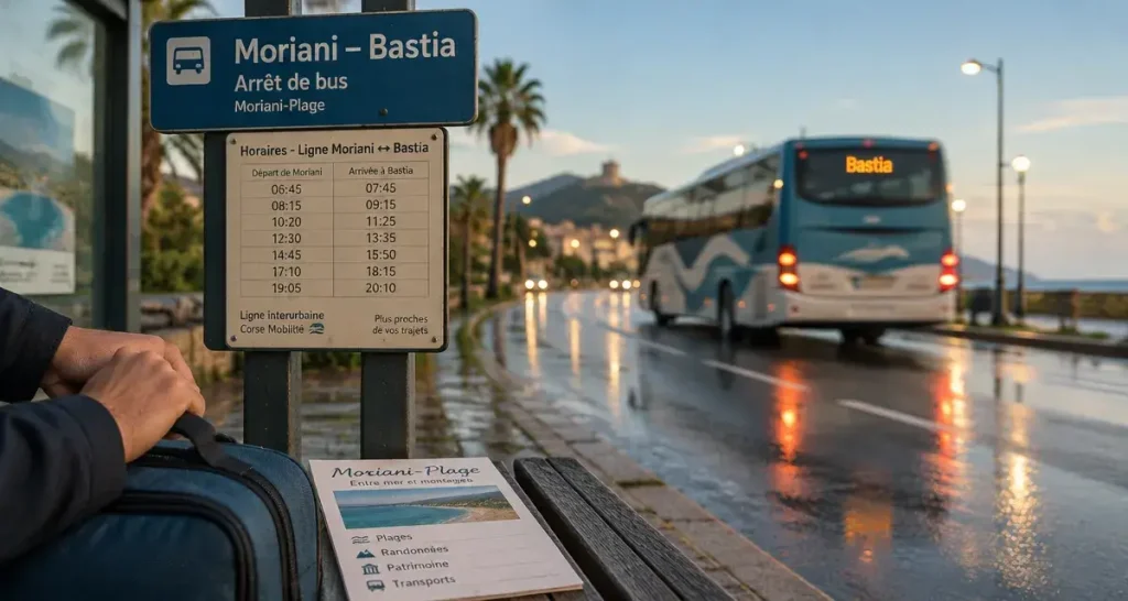 Horaire bus Moriani Bastia, arrêt à Moriani-Plage et car vers Bastia