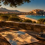 Location appartement vacances Calvi Corse, terrasse avec vue mer