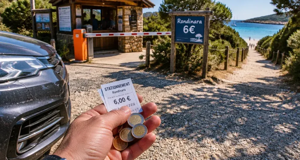 Parking payant Rondinara : kiosque et prix 6€