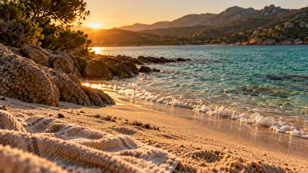 Plage sauvage de Cupabia, eau turquoise et sentier côtier