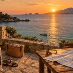 Porticcio Corse que faire : terrasse vue baie à Ajaccio, mer turquoise