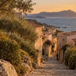 Que faire à Lumio Corse : belvédère Occi, sentier vers la mer à golden hour