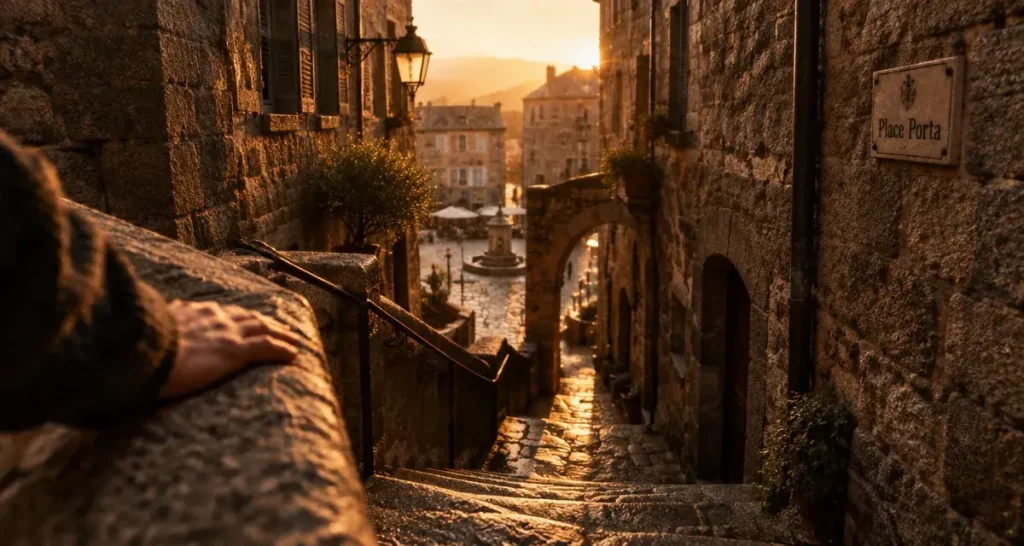 Que faire à Sartène Corse : ruelles du vieux quartier et granit à la golden hour