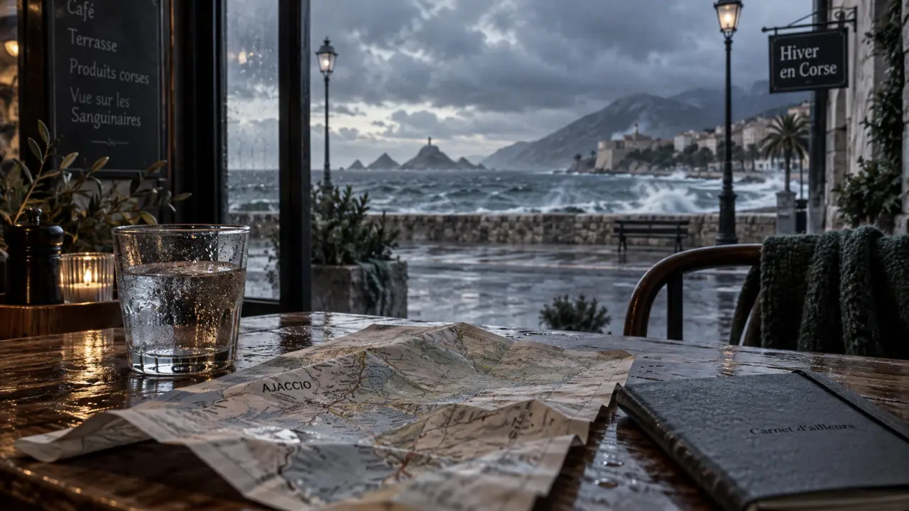 Que faire en Corse en hiver : café à Ajaccio, mer d’hiver et îles Sanguinaires
