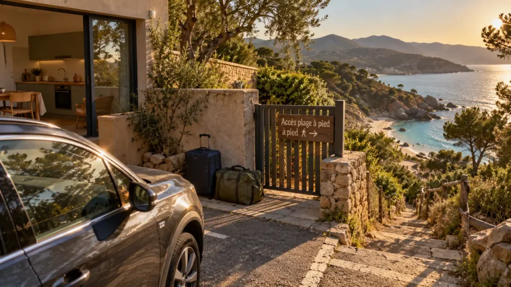 Résidences de vacances en corse : parking discret et accès plage à pied