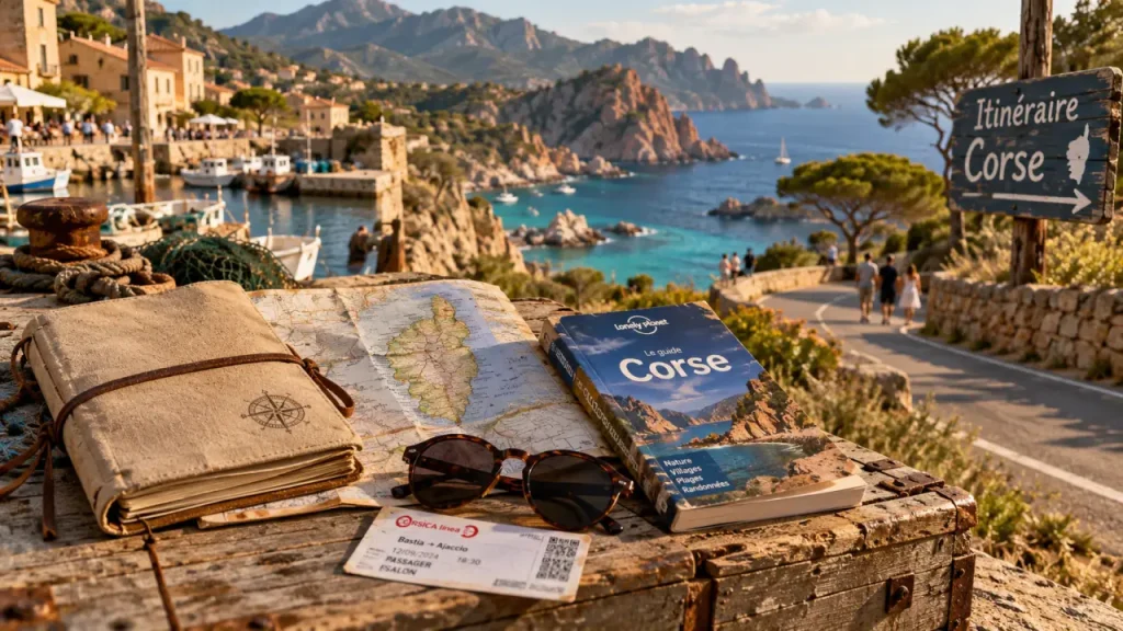 Sejour vacances corse : quai et itinéraire en route vers la mer