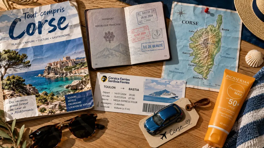 Vacances en Corse tout compris bateau : ferry, voiture, passeport et plan Corse